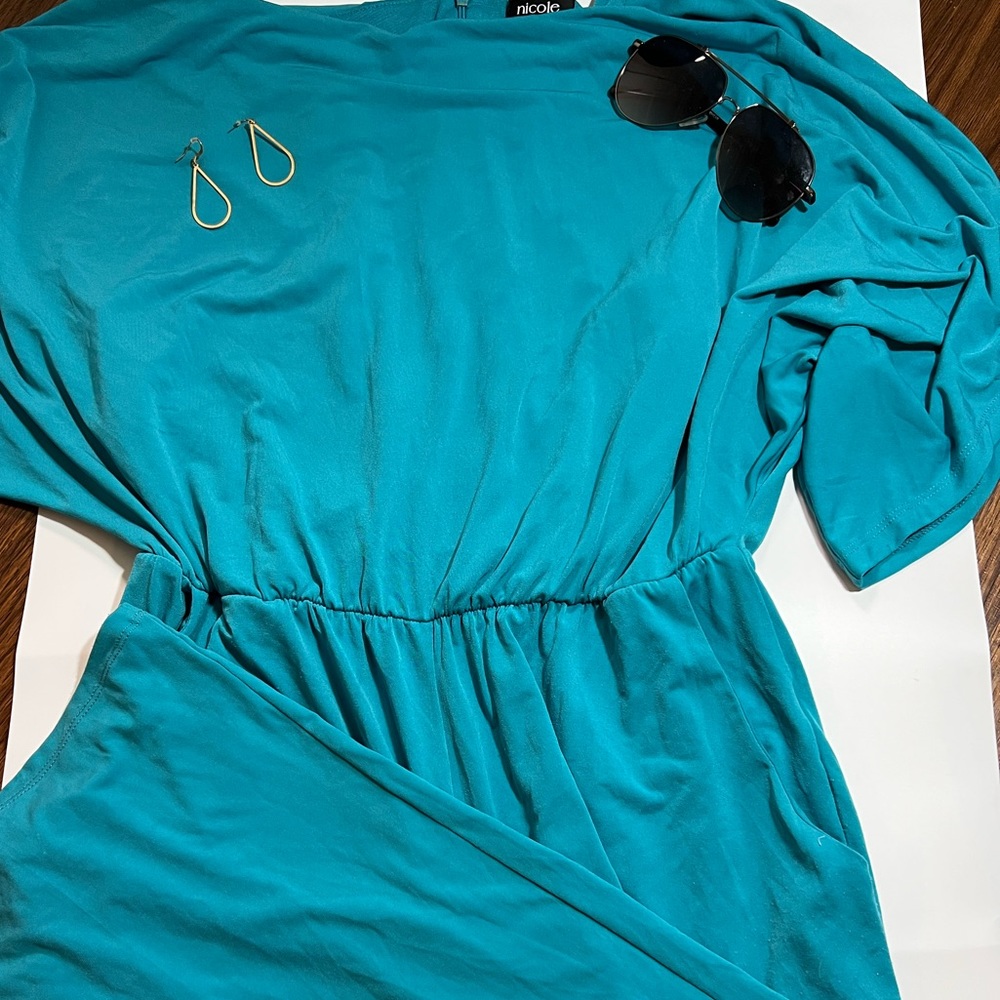 Nicole teal color jumpsuit- Size small